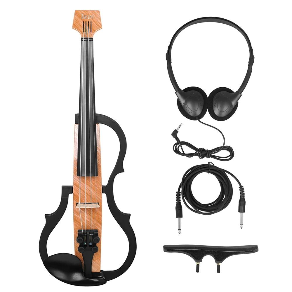 

IRIN Smart Silent Electric Violin 4/4 Floor Tile Pattern Carbon Maple Wood Quiet Violin Set for Practice Silent Electric Violin