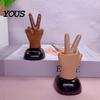 Healing Atmosphere Car Decor Solar Powered Finger Shaking Decor, Creative Dashboard Ornament, Ornament Swinging Figurine for Desk Office, Cute