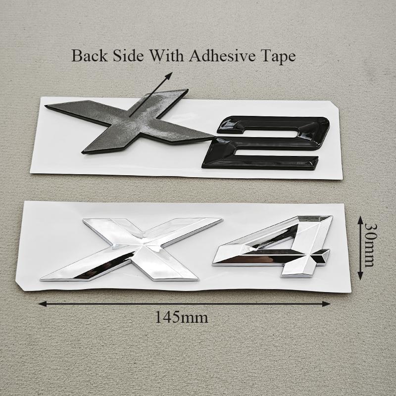 3D ABS Chrome Black Car Styling Rear Trunk Bnadge Logo X2 X4 Emblem Letters Decals For BMW X2 X4 F39 G02 Exterior Accessories