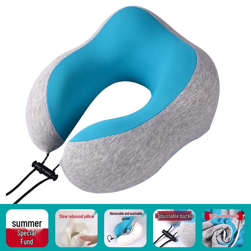 Custom Memory Foam U-Shaped Travel Pillow with Cool Summer Neck Support Single U-shaped Pillow