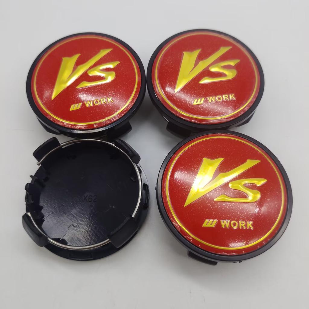 4pcs 62MM VS W Work Emotion Wheel Center Cap Hubs Car Styling Dust Rims Cover Emblem Badge for Car Tire Accessories