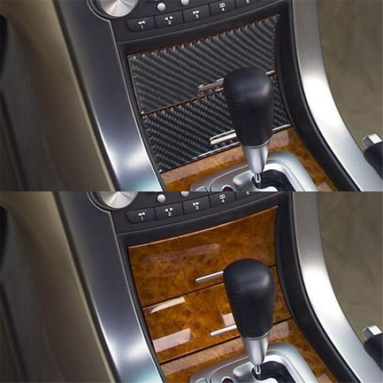2Pcs Carbon Fiber Interior Center Storage Cover Trim For Acura TL 2004-2008