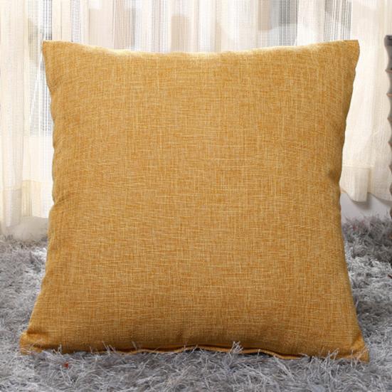 Square Linen Solid Color Soft Pillow Case Sofa Bed Cover Cushion Home