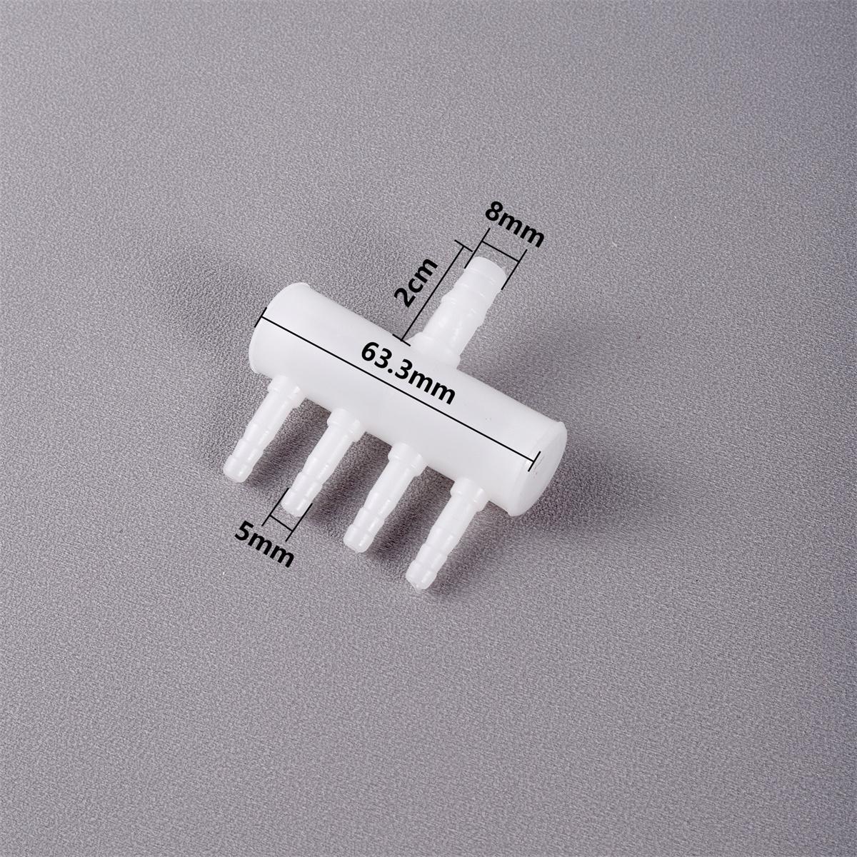 

8mm Intake 5mm Outlet Fish Tank Aquarium Air Pump Diverter Oxygen Pipe Multi-Way Joint Oxygen Air Distributor Gas Exhaust 5Pcs 1/4