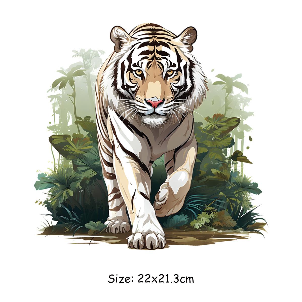 

Лесной тигр, железные нашивки, моющиеся аксессуары для одежды, теплопередача, сделай сам, новые приложения для одежды, принадлежности для рукоделия своими руками