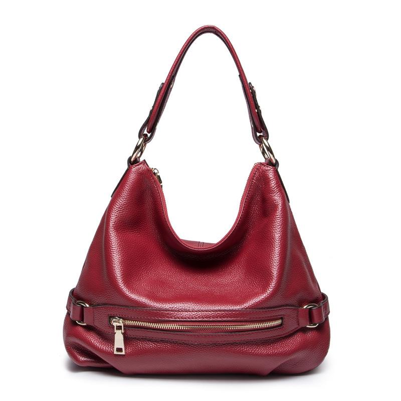 

Модная ретро-сумка-ведро, одно плечо, сумка через плечо, высококачественная женская сумка из натуральной кожи бордовый