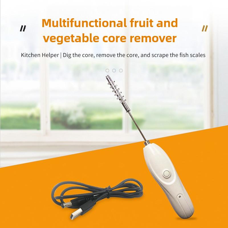 Rechargeable Fish Scale Scraping Tool Portable Kitchen Tool Set Multifunctional Fruit And Vegetable Core Remover