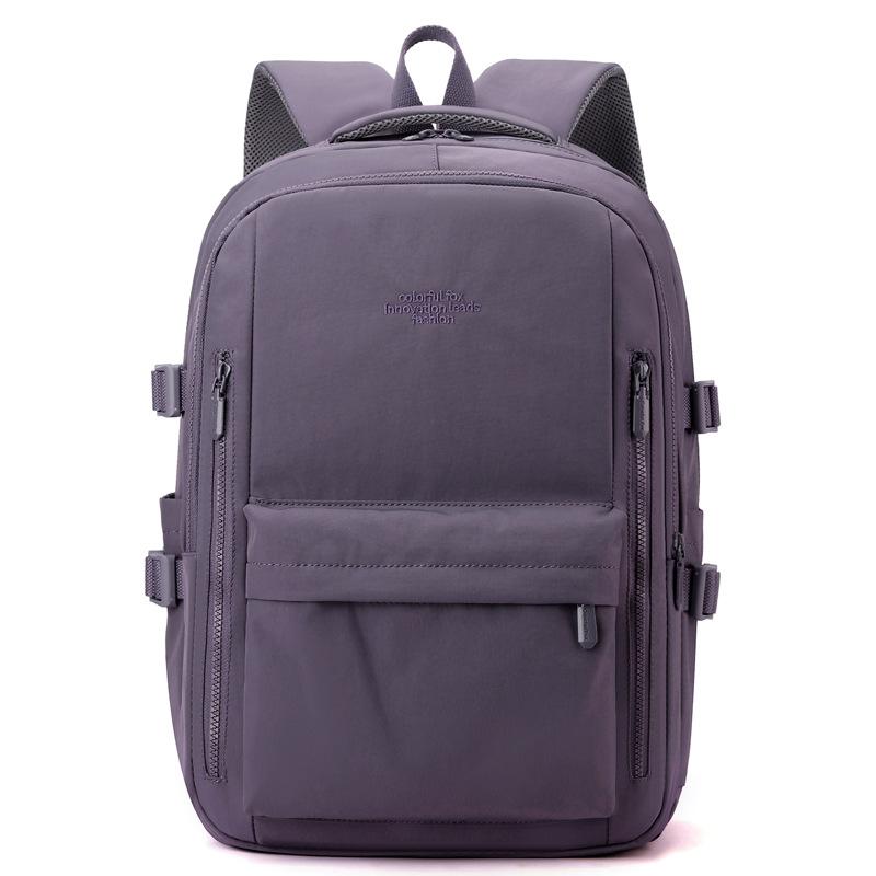 Schoolbag temperament trendy new 1011 fashion commuter class backpack simple solid color nylon cloth plain elegant backpack women