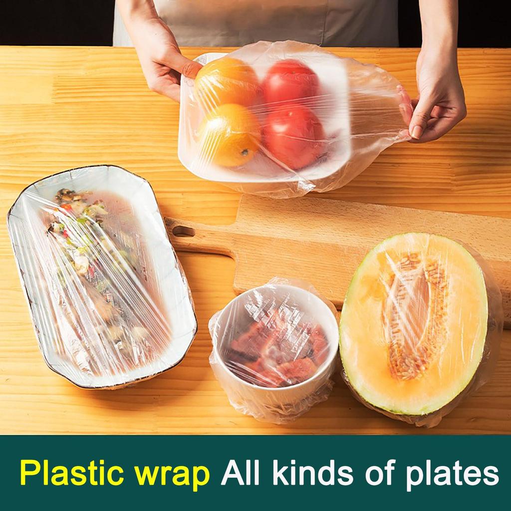 100Pcs Disposable Food Storage Covers for Bowls Elastic Plate Lid Covers Vacuum Bags For Kitchen Food Fresh Seal