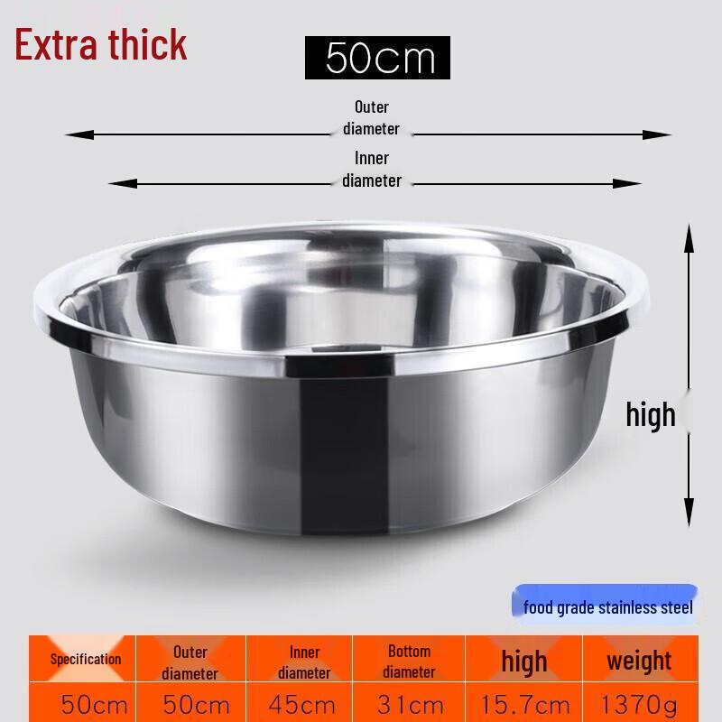 Huihuang Stainless Steel Thickened Deep Basin