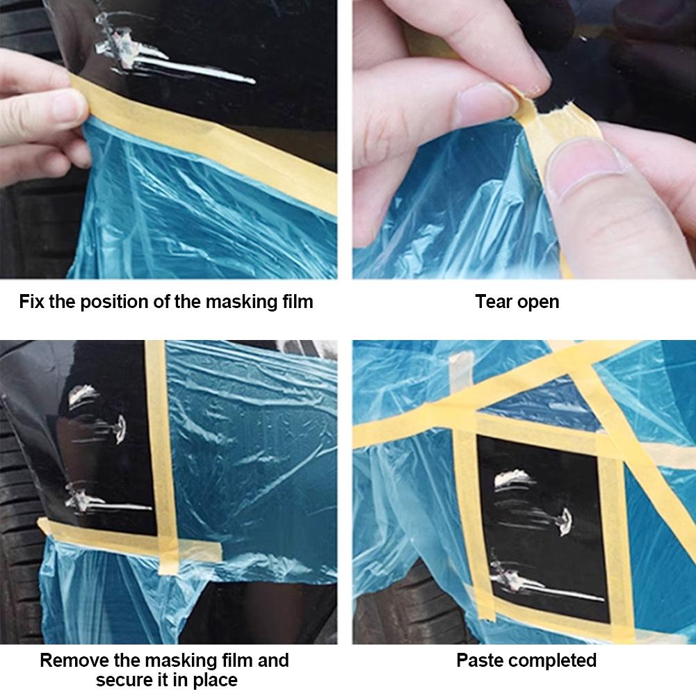 Car Repair Spray Paint Maskin Film Automotive Painters Tape Plastic Drop Cloth Sheeting No Residue for Painting