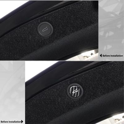 High Performances Car Trunk Button Protector Carbon Fiber Trunk Open Close Button Reminder Sticker Decoration