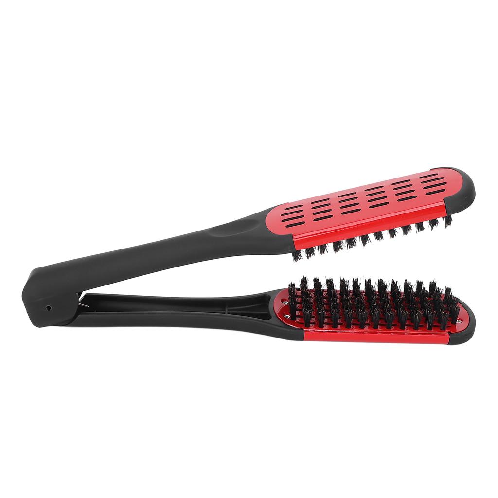 Bristle Double Sided Brush Clamp Multifunctional Hair Brush Straightener Styling Tool for Women Men