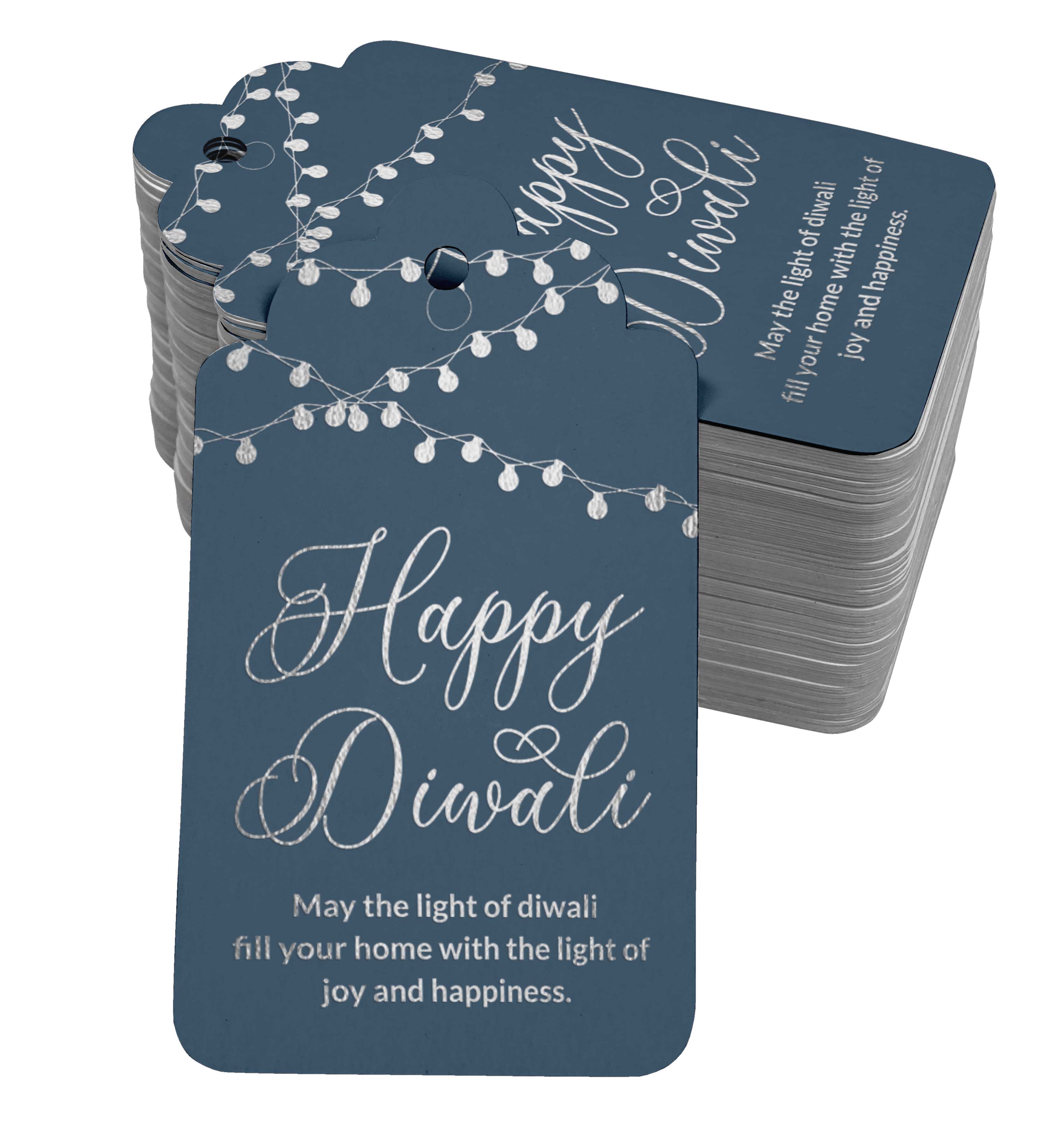 

Inkdotpot Золота фольга паперові підвісні бирки Happy Diwali Favor Tags 100 Pack 50 Silver Foil Tags синій