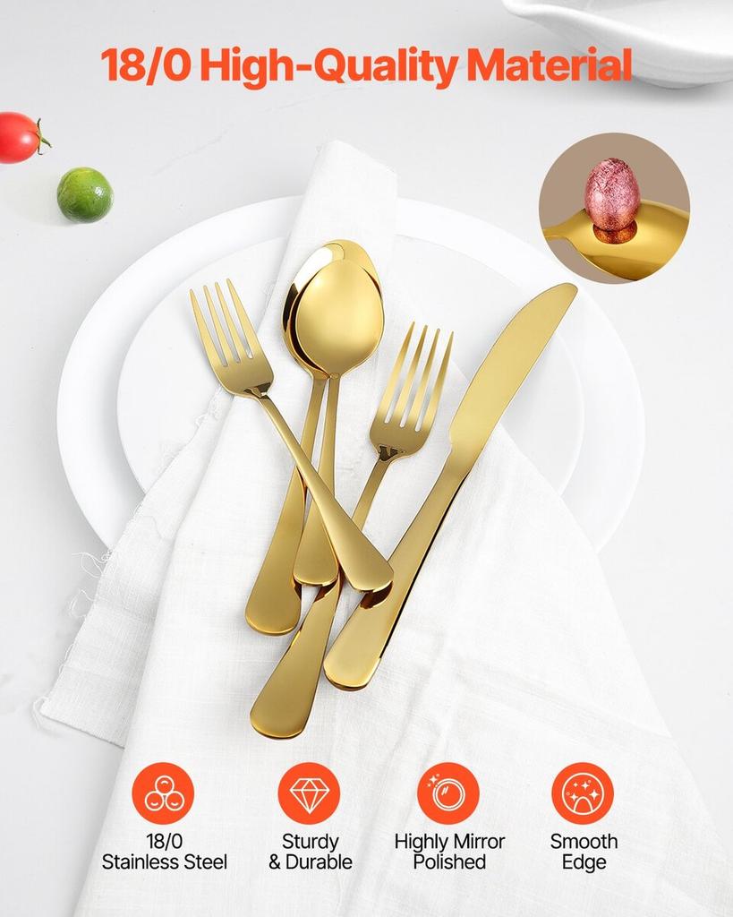 100-Piece Silverware Set Stainless Steel Cutlery Flatware Utensils for 20