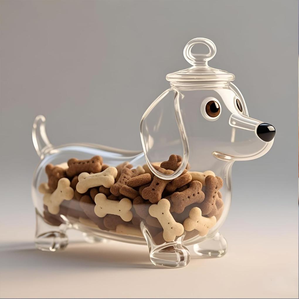 Dog Candy Jar, Sealed Container Dog and Sausage Shaped Sealed Jar, Transparent Jar, Wine Bottle - Style Pet,Kitchen