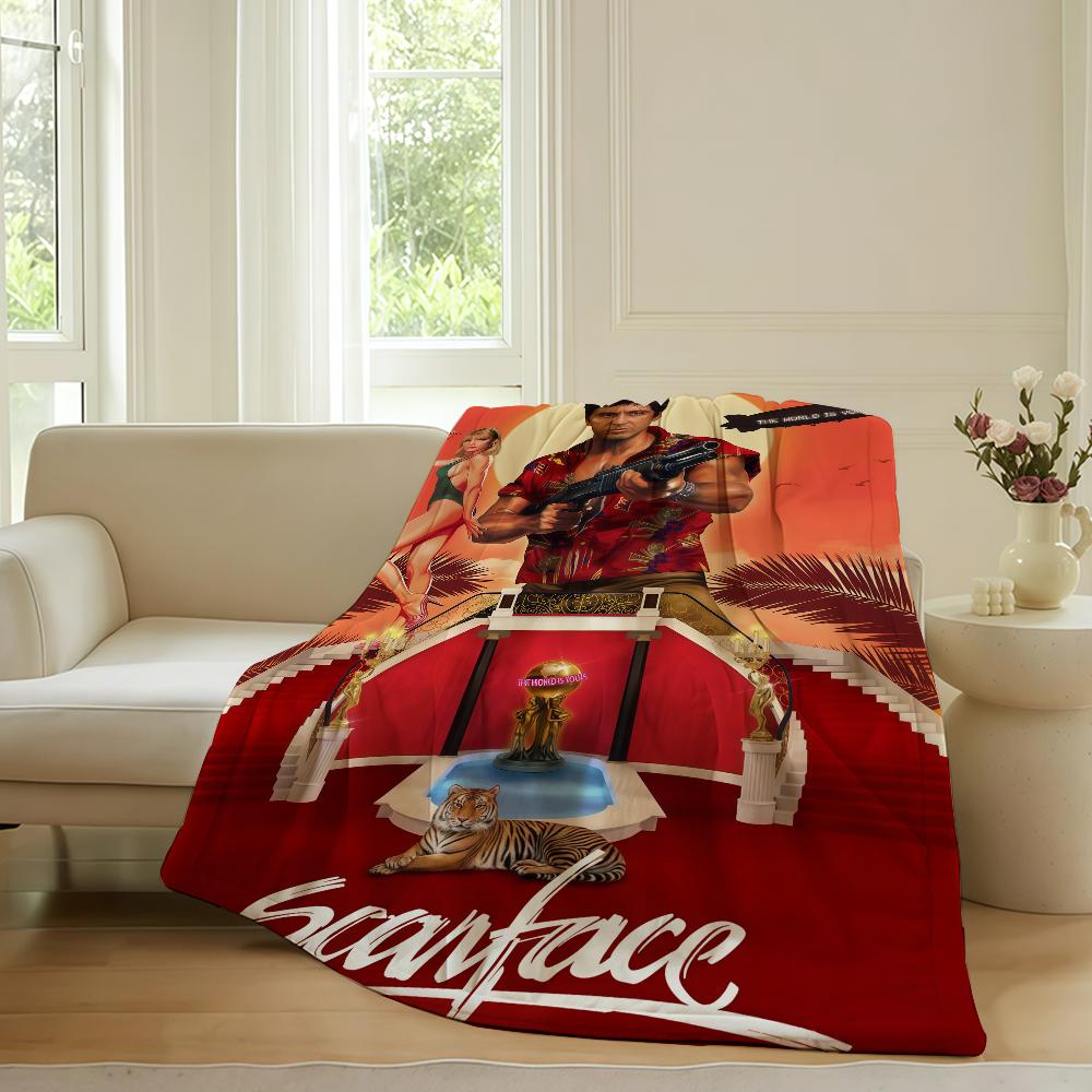 Horror movie S-Scarface Blanket For Sofa Office Bed Plane Travel Sleep Read Relax Camping Soft And Warm