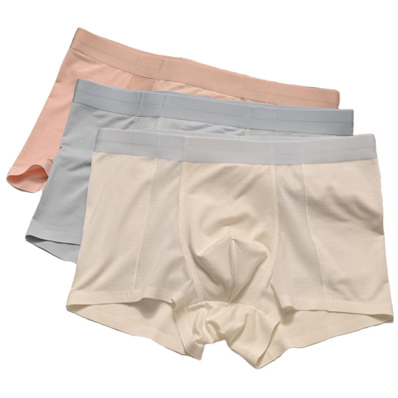 Men's Ice Silk Underwear Mesh Boxer Pants Summer Men's Flat Angle Antibacterial Crotch
