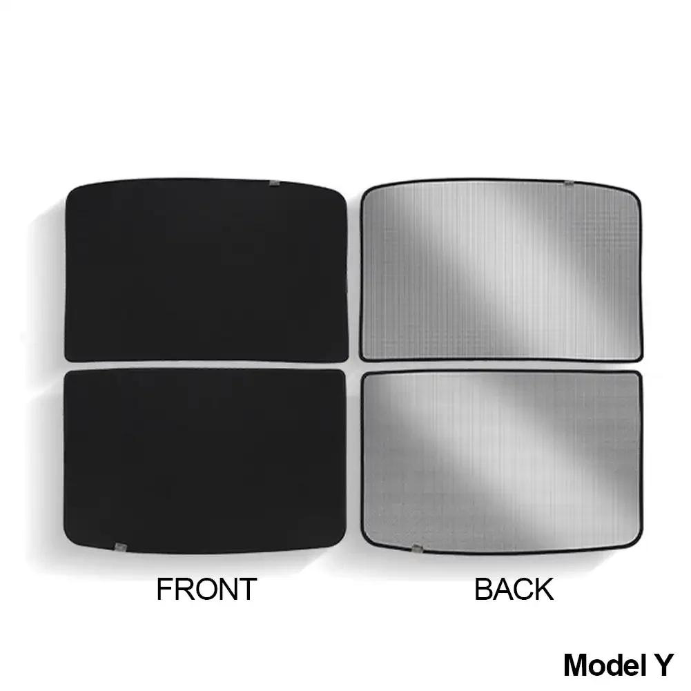 2 buc. Umbrelă de soare pentru acoperiș din sticlă pentru mașină, protecție solară, huse de trapă, trapă față spate, luminator de sticlă, răcire de vară pentru Tesla Model 3 Y