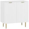 Kitchen Buffet Storage Unit, 2 Doors, Adjustable Shelf, Raised Metal Legs, 80 x 40 x 80 cm, White
