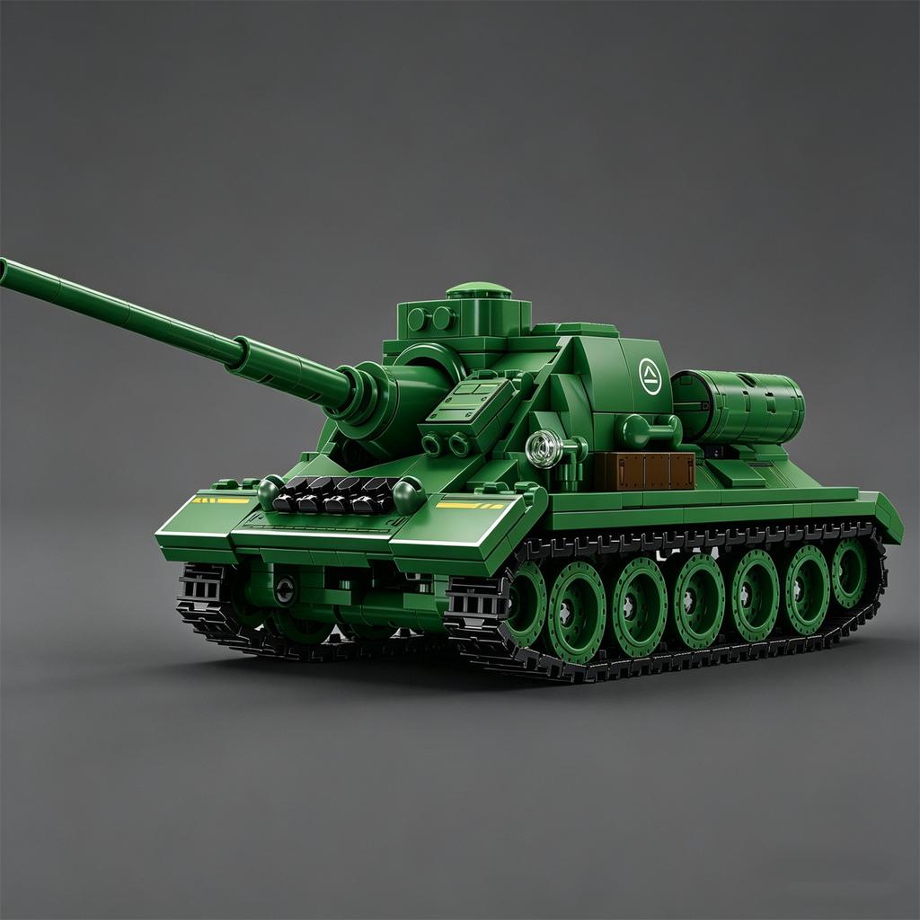 S-Series Grade VI Self-Propelled Anti-Tank Gun:Soviet SU-100 Tank Destroyer Building Block Toy Tracked Armored Vehicle