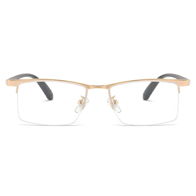 New Metal Half Frame Reading High-definition Anti Blue Light Reading Glasses With Presbyopia For Business Men 2303