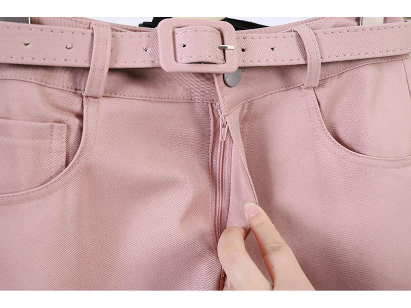 Fei Yuan A-line Skirt for Women with Belt and Double Pockets - Anti-exposure, Solid Color, Short, Petite Fit.