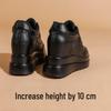 Women's White Genuine Leather Platform Shoes - 10cm Height Increase, Thick Sole, Versatile for All Seasons