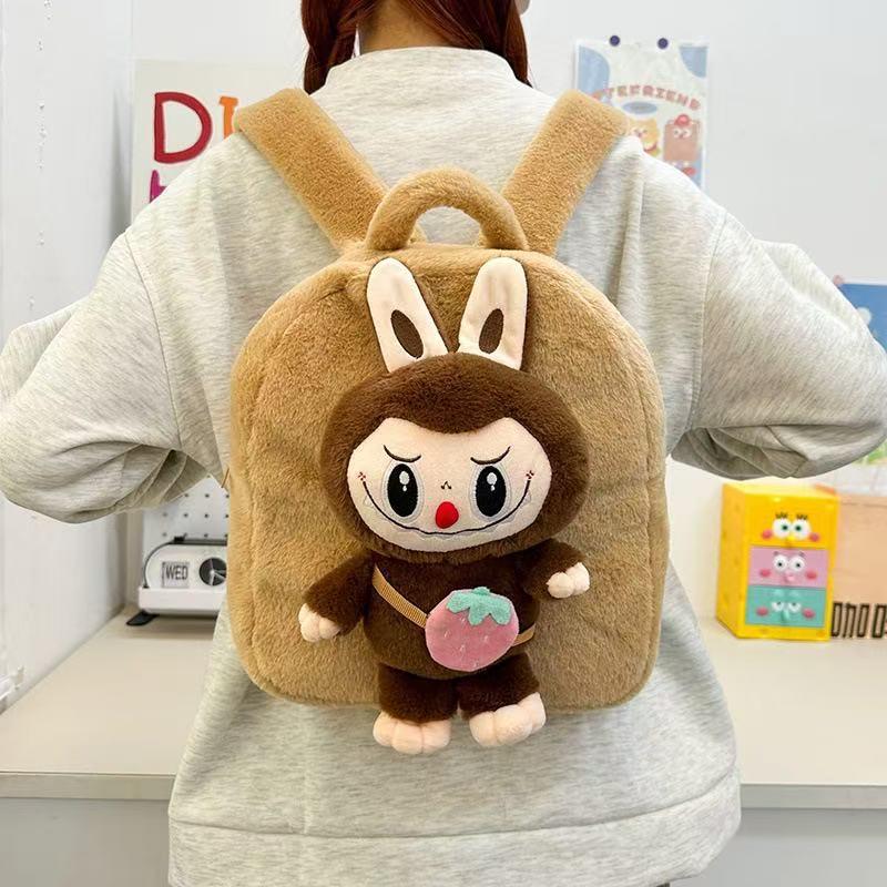 Jucărie de pluș Labubu Rucsac de iarnă și geantă crossbody - Ghiozdan drăguț