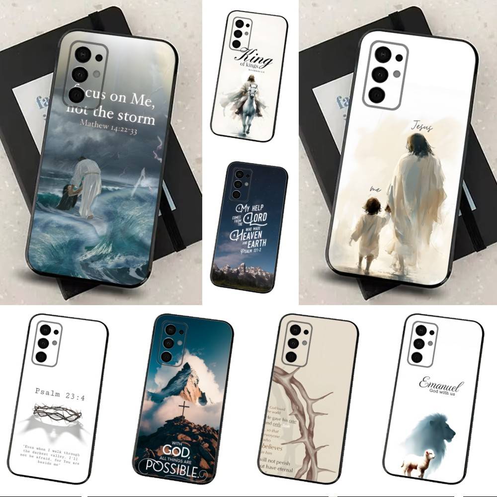 Verses Belief Jesus Bible Case For Samsung Galaxy A73,52,71,53,32,72,41,J7,22,Note,31,8,9,Soft Black Silicone Cover
