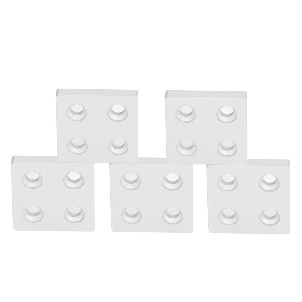 5Pcs Aluminum Profile End Cap Alloy Metal Cover Plate Linear Moving Parts 4040 Double GroovesSilver