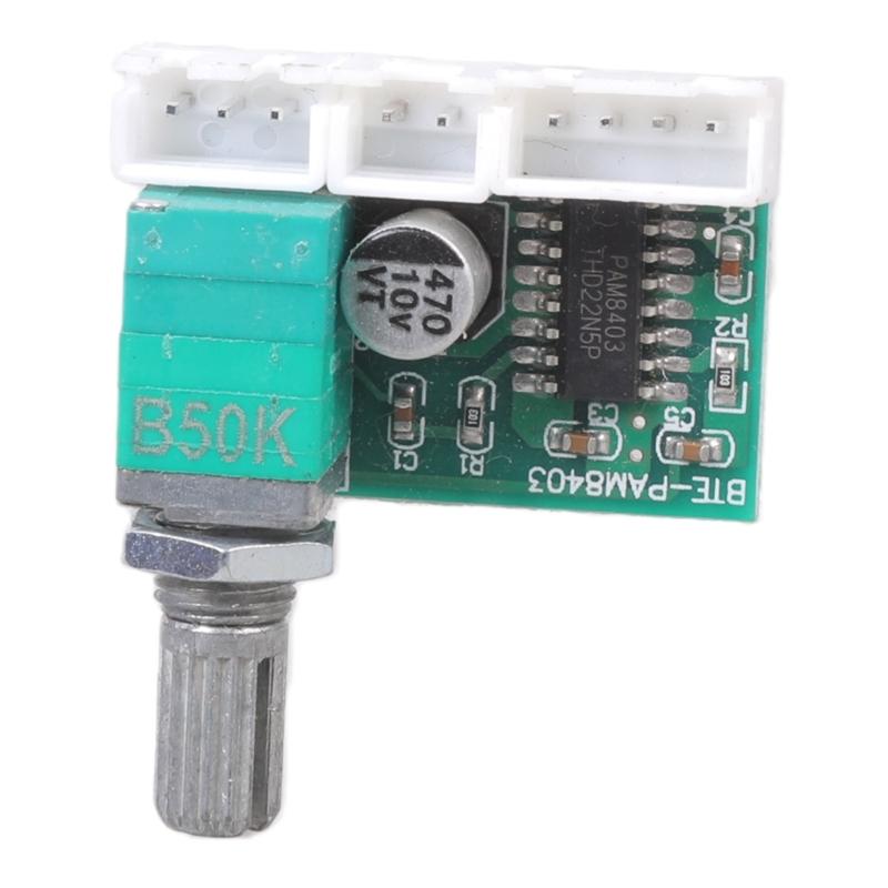 

Compactly USB 5V Double Channel PAM8403 Audios Amplifier Module 3W Stereo Output Adjustable Potentiometer for Music