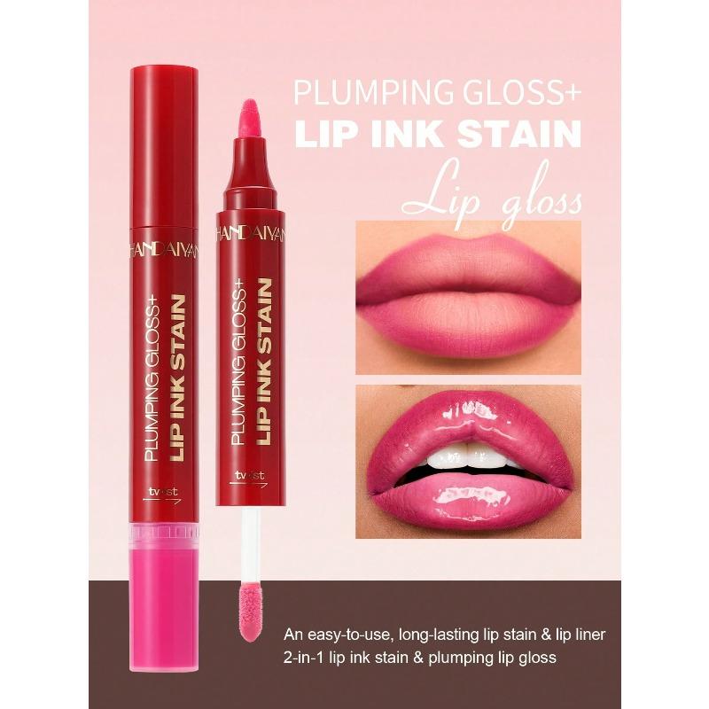 2-In-1 Watercolor Lip Gloss, Moisturizing, Mirror-Like Finish, Long-Lasting Color, Creates Natural Lip Tone, Suitable For Back To School, Beginners
