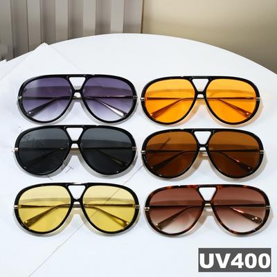 Luxury UV400 Sunglasses Men Women Fashion Trendy Large Frame Goggles for Outdoor Travel Sun Protection