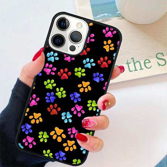 Watercolor Paw Prints Coque Shell For iPhone 17 Air 15 16 Pro Max 14 13 12 11 Pro Max Plus Phone Case Cover