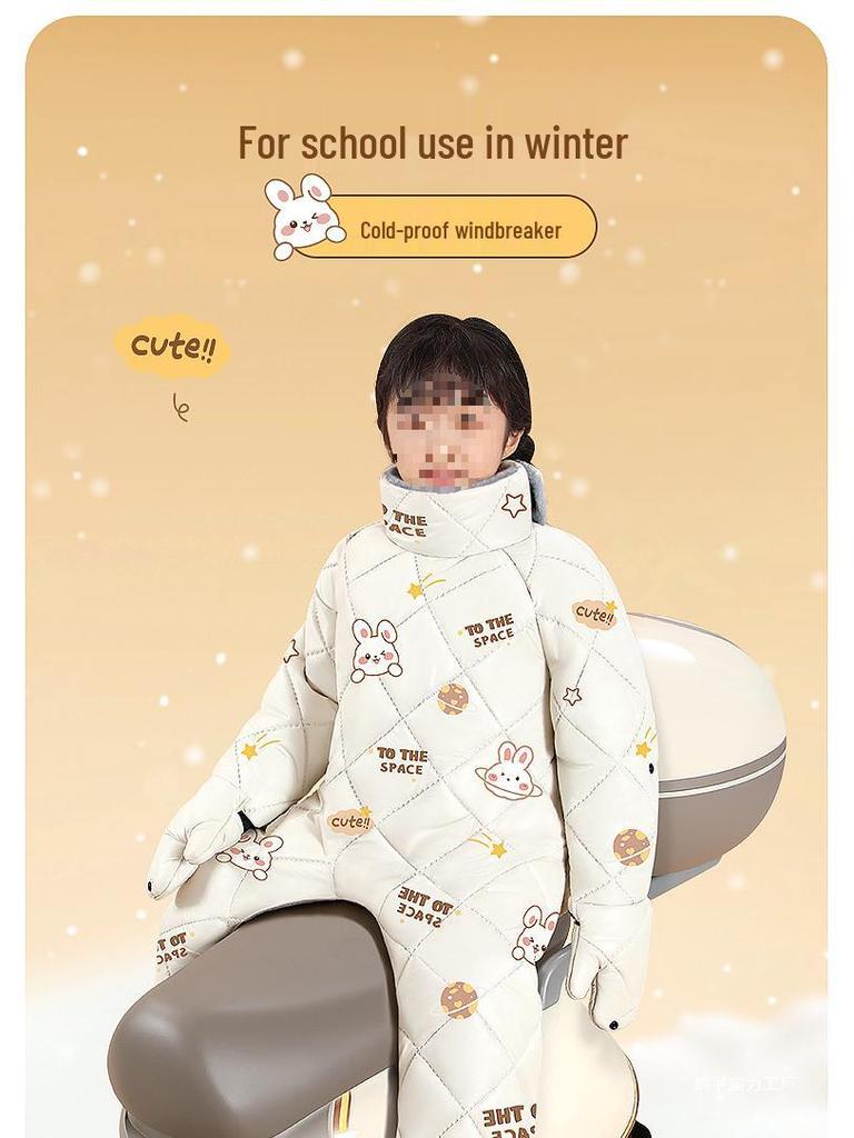 Thickened Winter Windshield & Rear Seat Cover for Children's Electric Cars - Parent-Child Cold-Proof, Windproof Protection