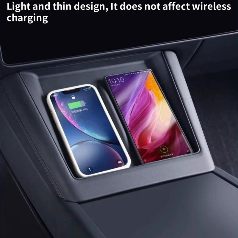 For Tesla Model Y/3 Juniper 2025 2025 Center Console Wireless Charging Pad Silicone Non-Slip Wireless Charger Mat Accessories