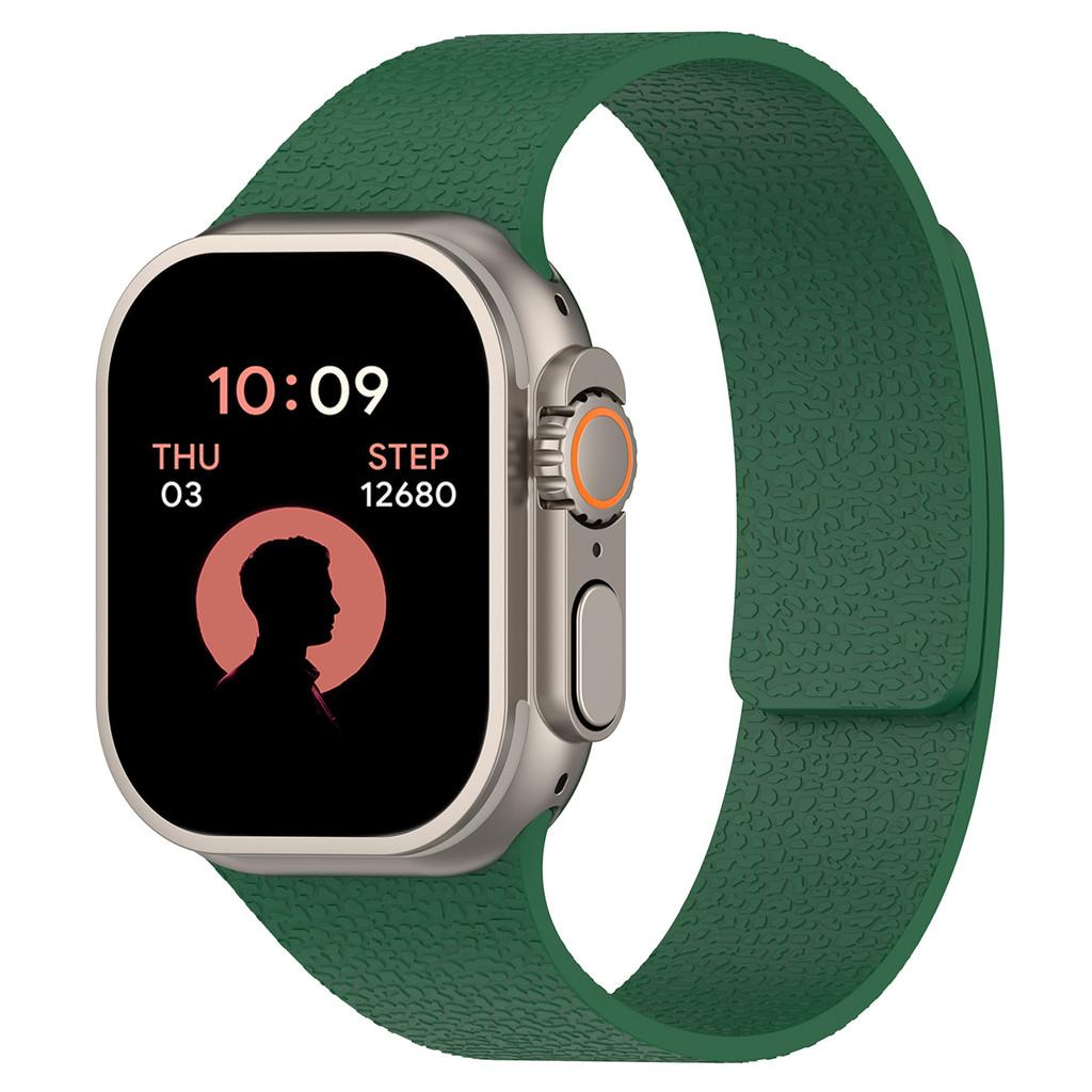 

Silicone Bracelet Belt Magnetic Strap Band For Apple Watch Ultra 2 49mm 44mm 45mm 46mm 42mm 40mm 41mm iWatch Series 10 9 8 7 6 5 38 40 41 S10-42mm зелёный