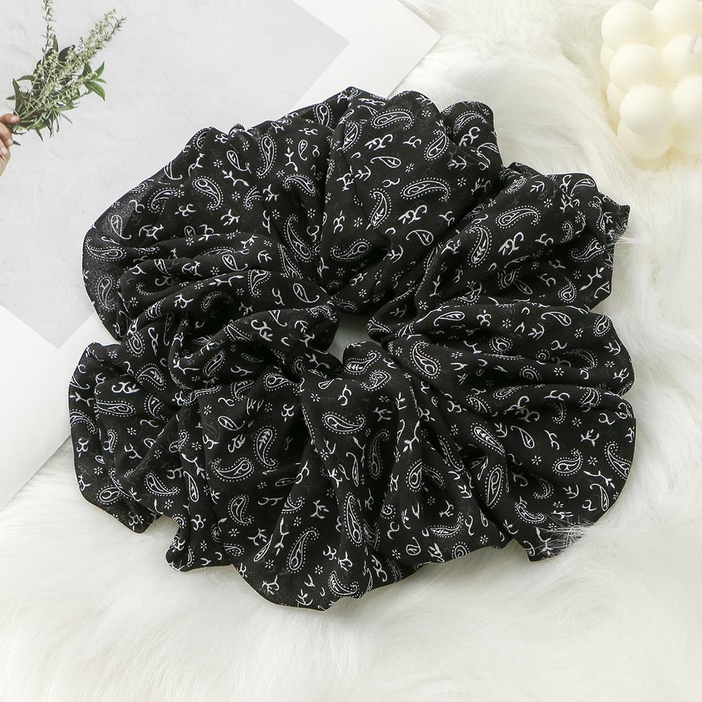 Fashion Muslim Printed Scrunchy Large Premium Oversize Hair Band Malaysia Chiffon Big Size Muslim Hijab Scrunchies
