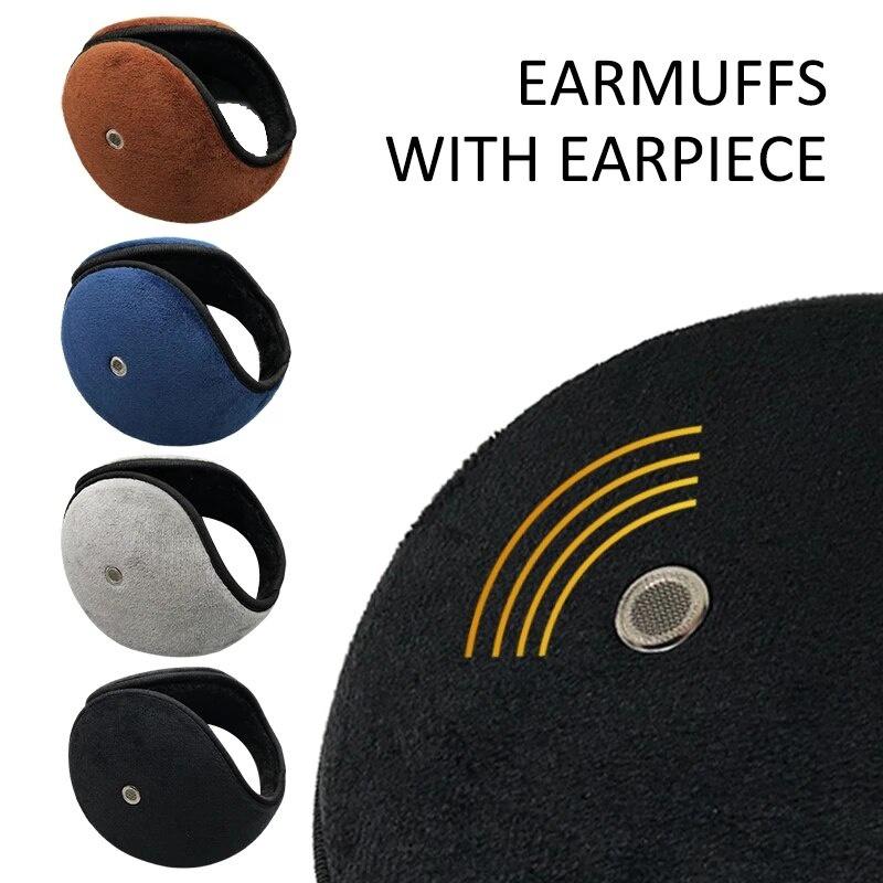 Unisex Winter Warm Earmuffs With Earpiece Plus Velvet Warm Earmuffs Fashion Men's Rear-wearing Earmuffs Riding Earmuffs
