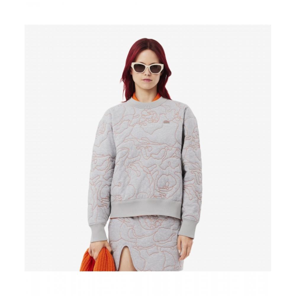 

LacoSte Women S Flower Pattern reverSible Padded SweatShirt [gray] 034