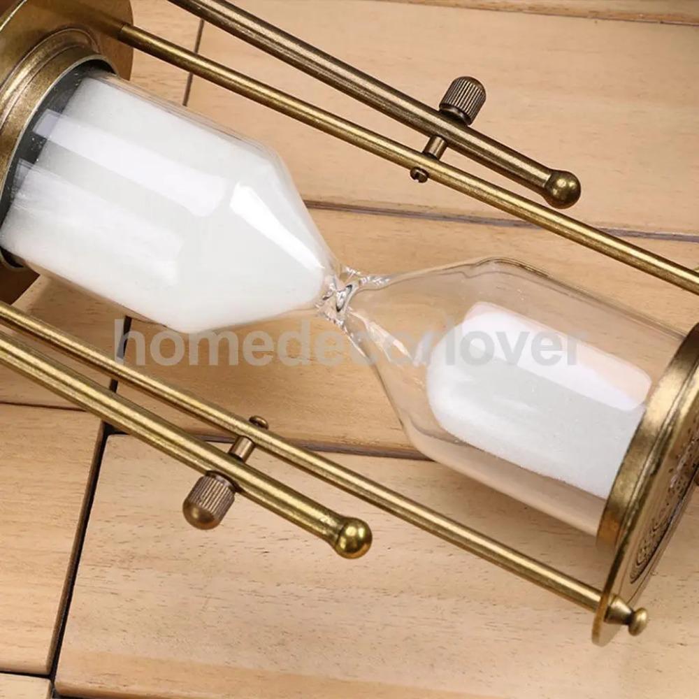 15 Minuter Träram Roterande Timglas Sandglas Sandtimer Hem Kontor Skrivbordsdekoration