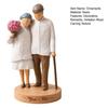 3D Printed Elderly Couple Figurines Old Couples Ornament with Wood Carving Texture Romantic