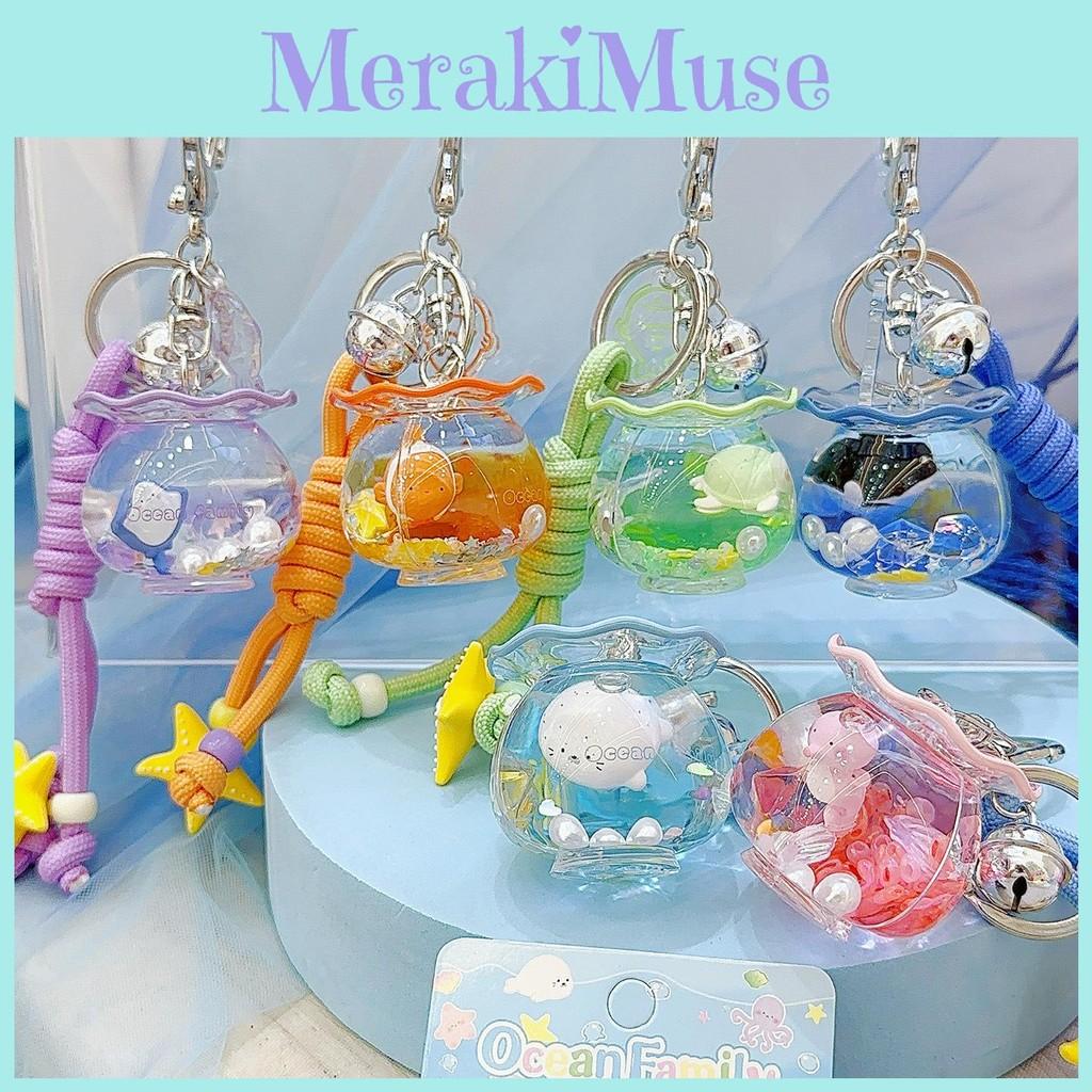 Seahorse Sea Turtle Devil Fishes Fish Tank Keychain Three Dimensional Pendant