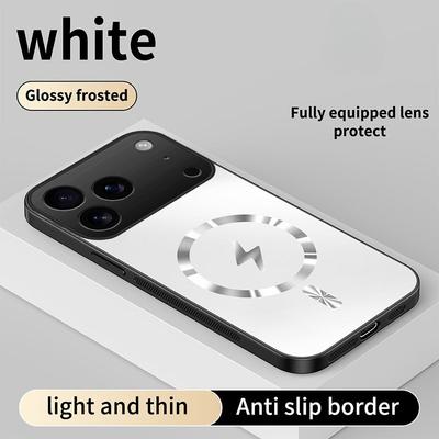 For iPhone 18 Pro / 18 Pro Max Case Integrated Magnetic Light Absorption Fashionable Ice Like Frosted Surface Shock-absorbing Box