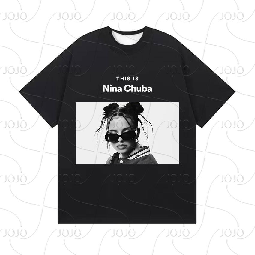 Nina Chuba Gira del Álbum 2025 Camiseta Estampada Hombre Mujer Ropa Hip Hop Camisetas de Manga Corta Moda Retro Camiseta Oversize