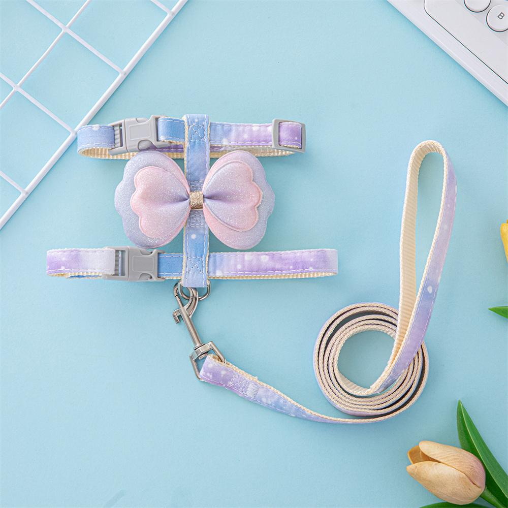 

Classic Bow Pet Harness and Leash,adjustable Anti-breakaway Cat Walking Rope,small Pet Leash and Harness with Quick Buckle Cat Supplies M