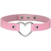 Vintage Love Heart Pu Leather Choker Necklace Goth Choker Collar For Women