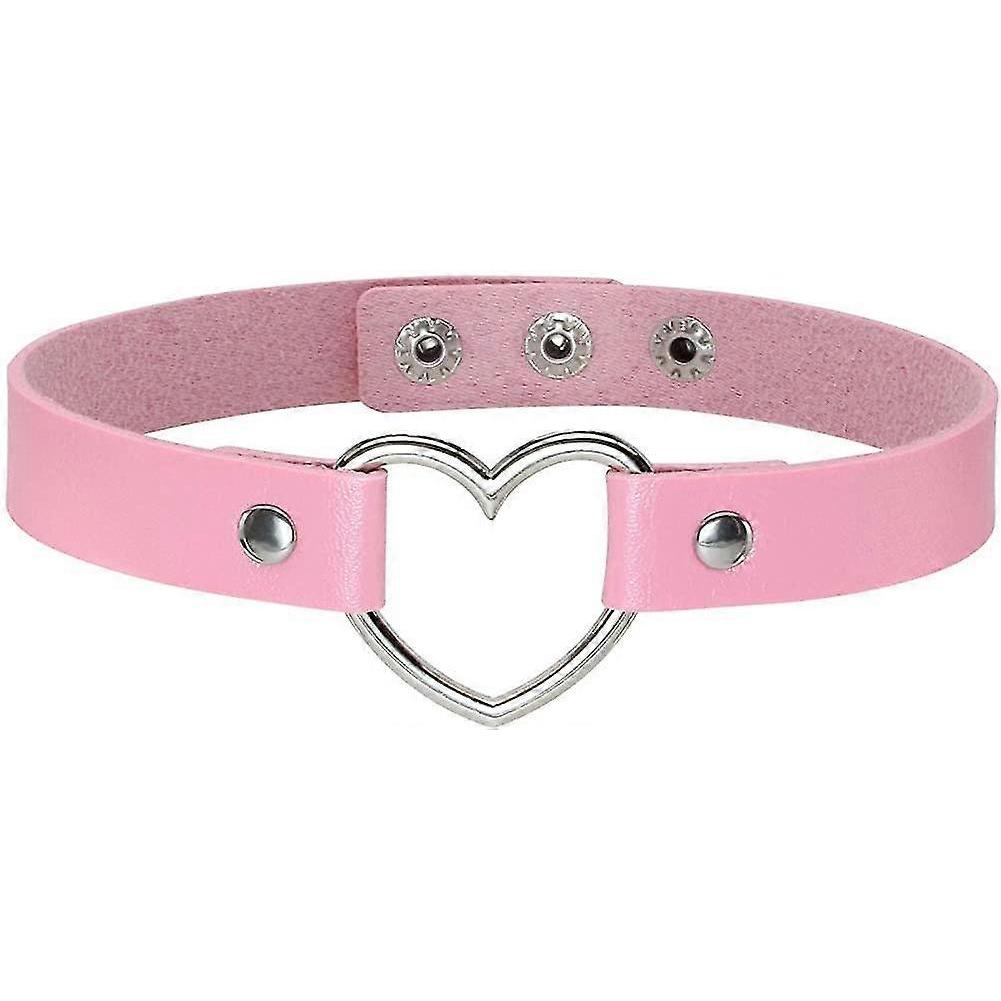 Vintage Love Heart Pu Leather Choker Necklace Goth Choker Collar For Women