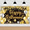 Black Golden Retirement Theme Decoration Background Cloth Party Event Props
